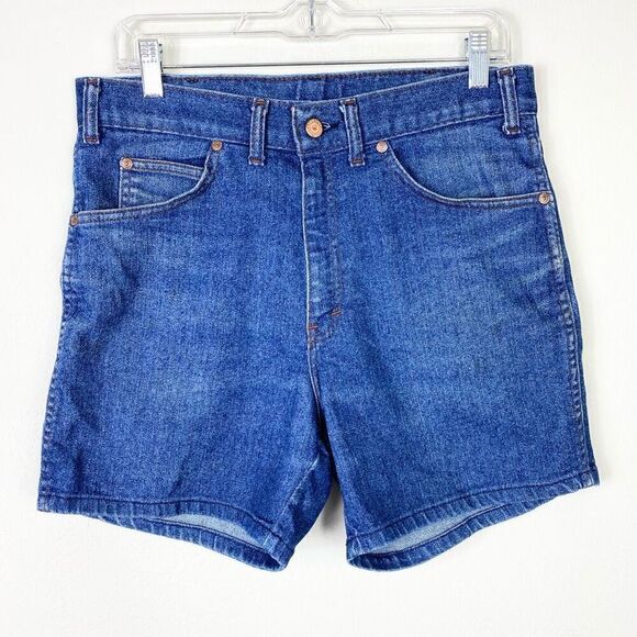 Vintage Pants - Vintage Long Haul Blue Denim Western Mom Jean Shorts Size 12/32
